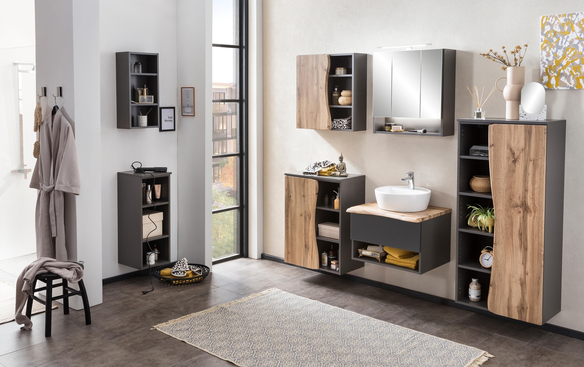 Bad-Spiegelschrank ANTWERPEN grau 60cm