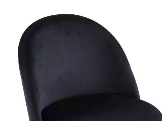 Lot de 2 chaises - Velours et acier inoxydable doré - Noir - MELBOURNE