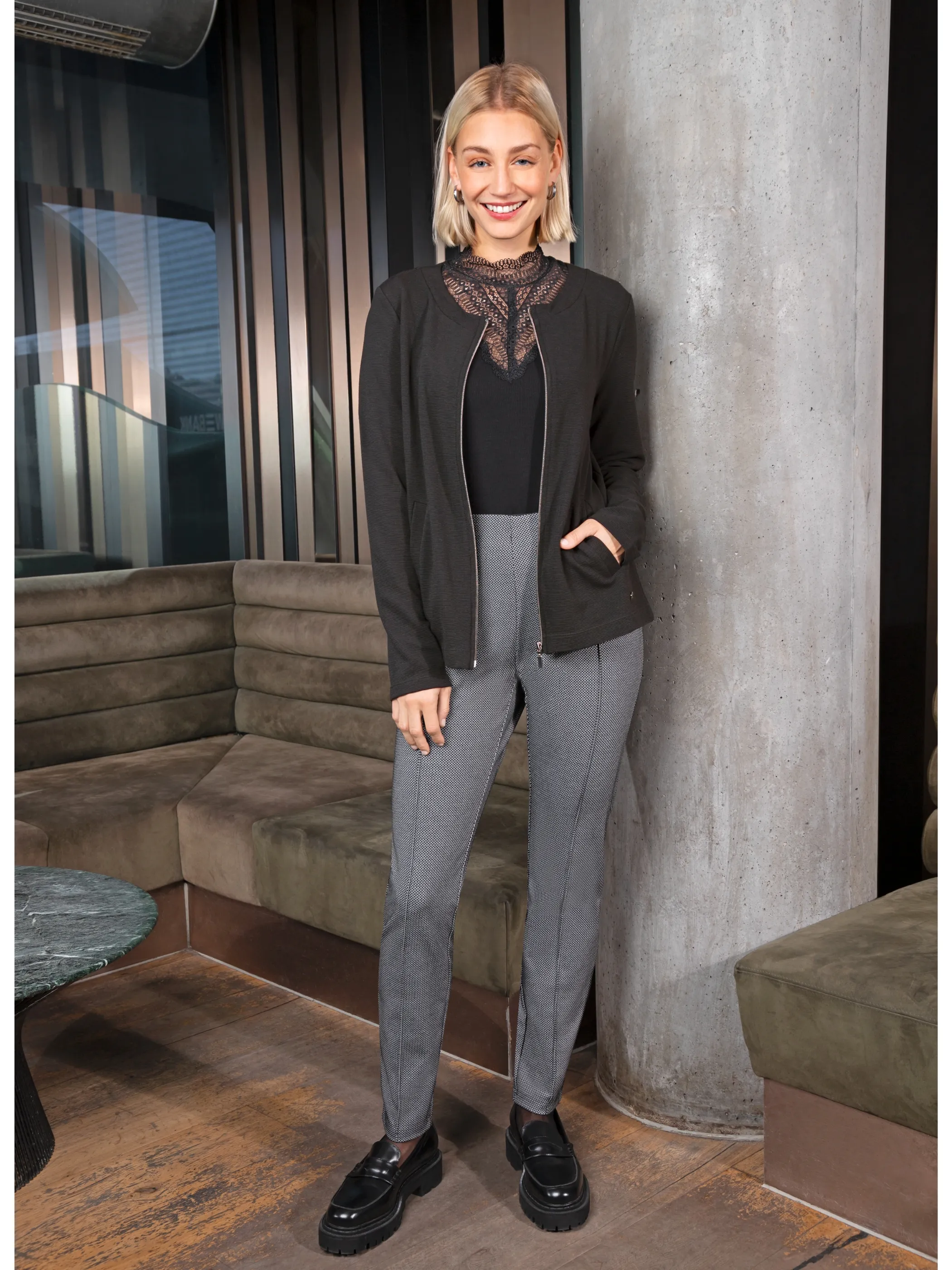 Damen Cardigan in Ottoman-Rippe