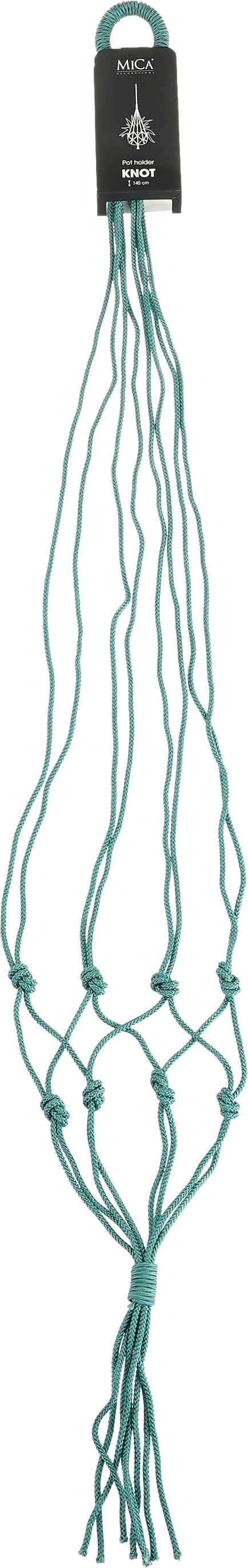 Mica Decorations plantenhanger macramé Knoop groen H 140 cm