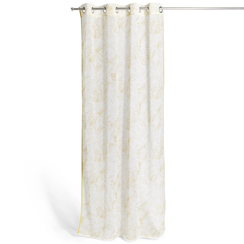 Voilage 140x240cm beige imprimé curry