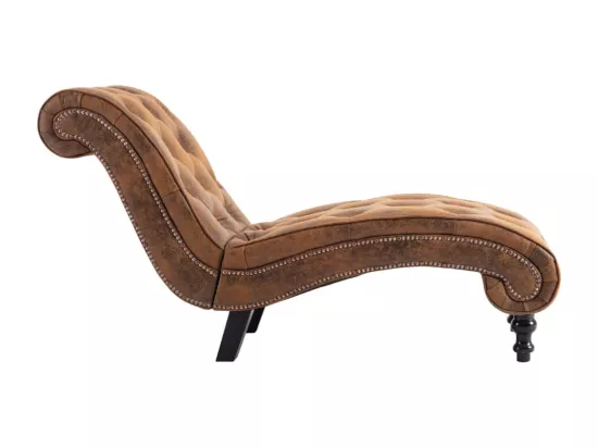 Chaise longue Marron Similicuir daim