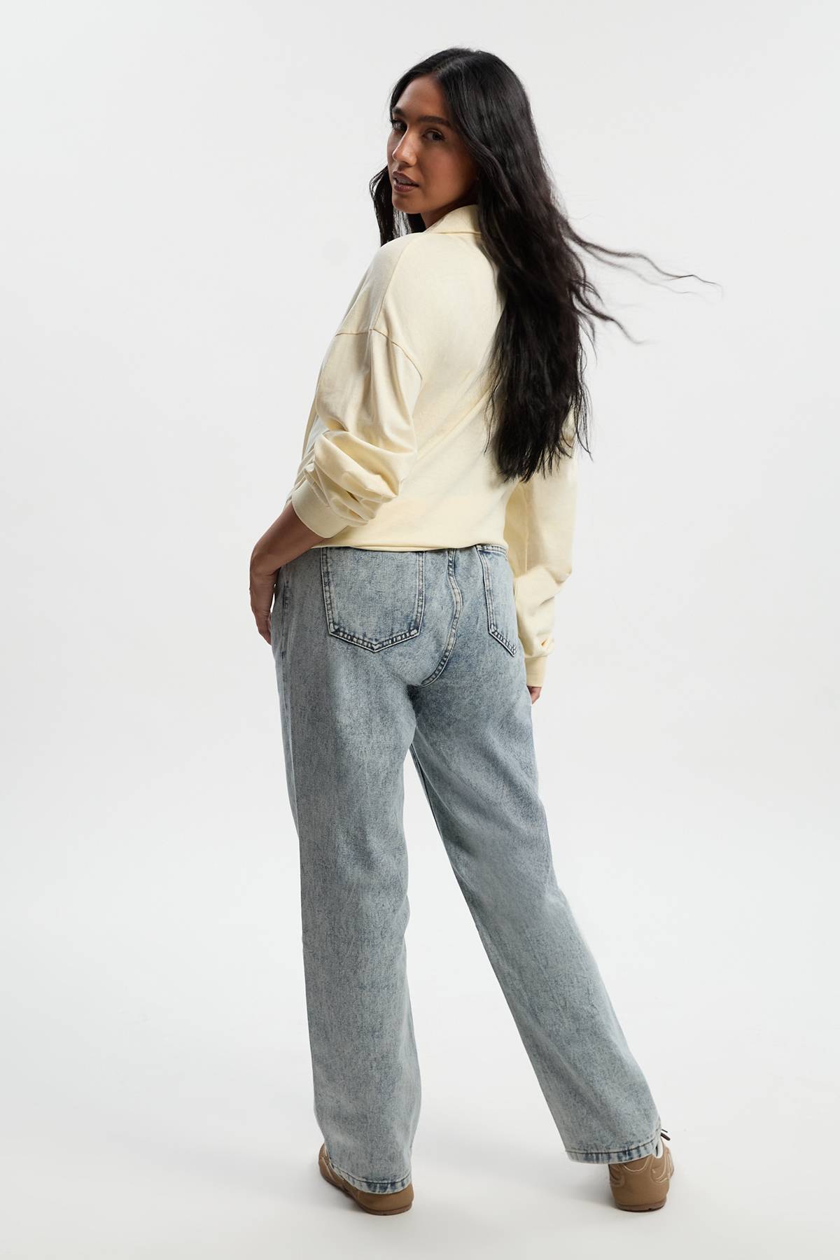 boohoo Jeans Maman Maternité à Porter Par-dessus le Ventre