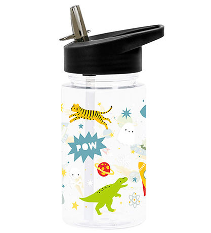 A Little Lovely Company Trinkflasche m. Strohhalme - 450 ml - Ga