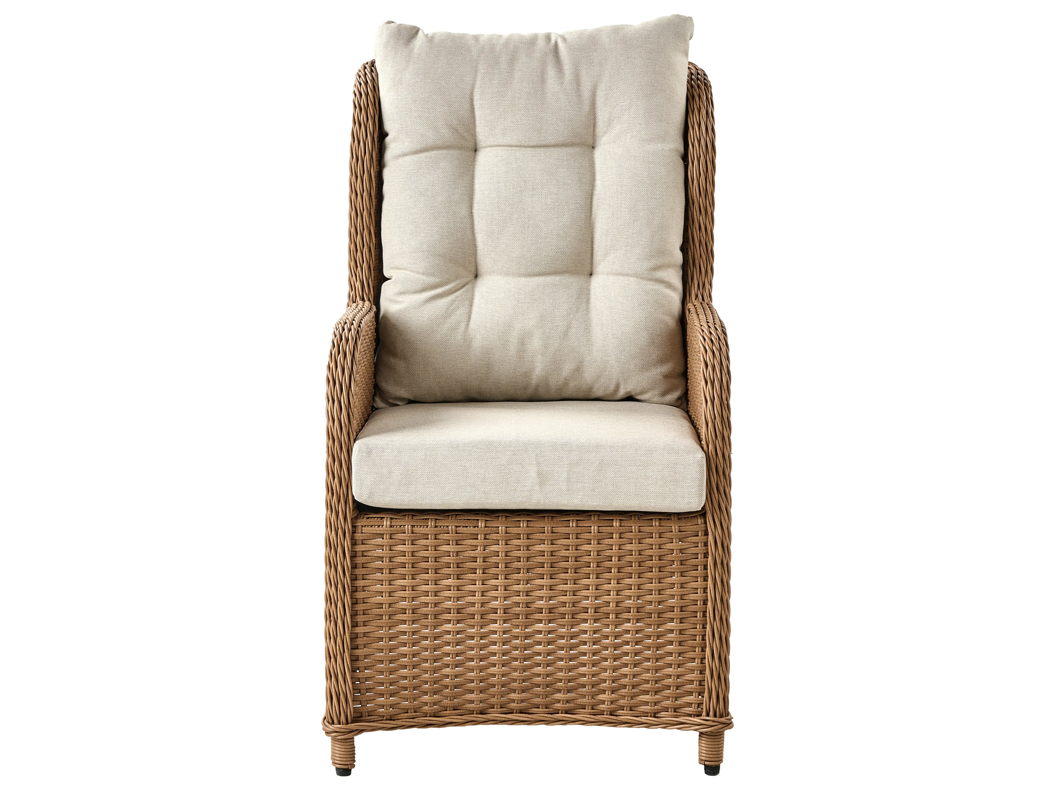 Loungeset met tafel en ottomaan 2-zits PONZA PE rotan Bruin