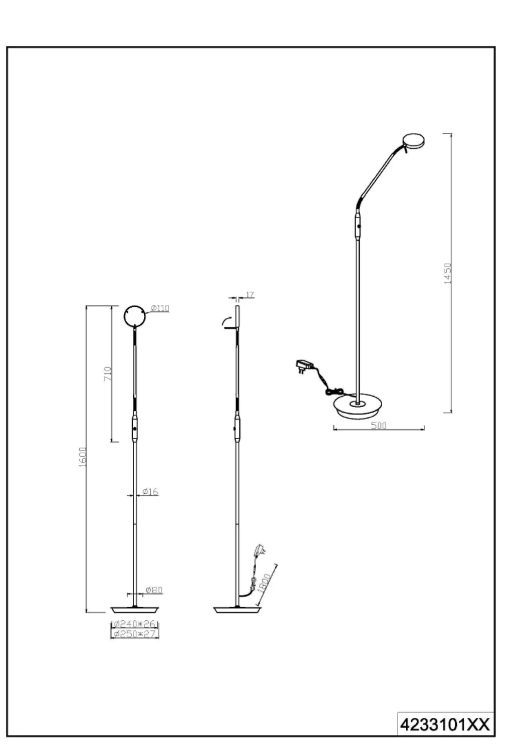 LED-Stehlampe Monza