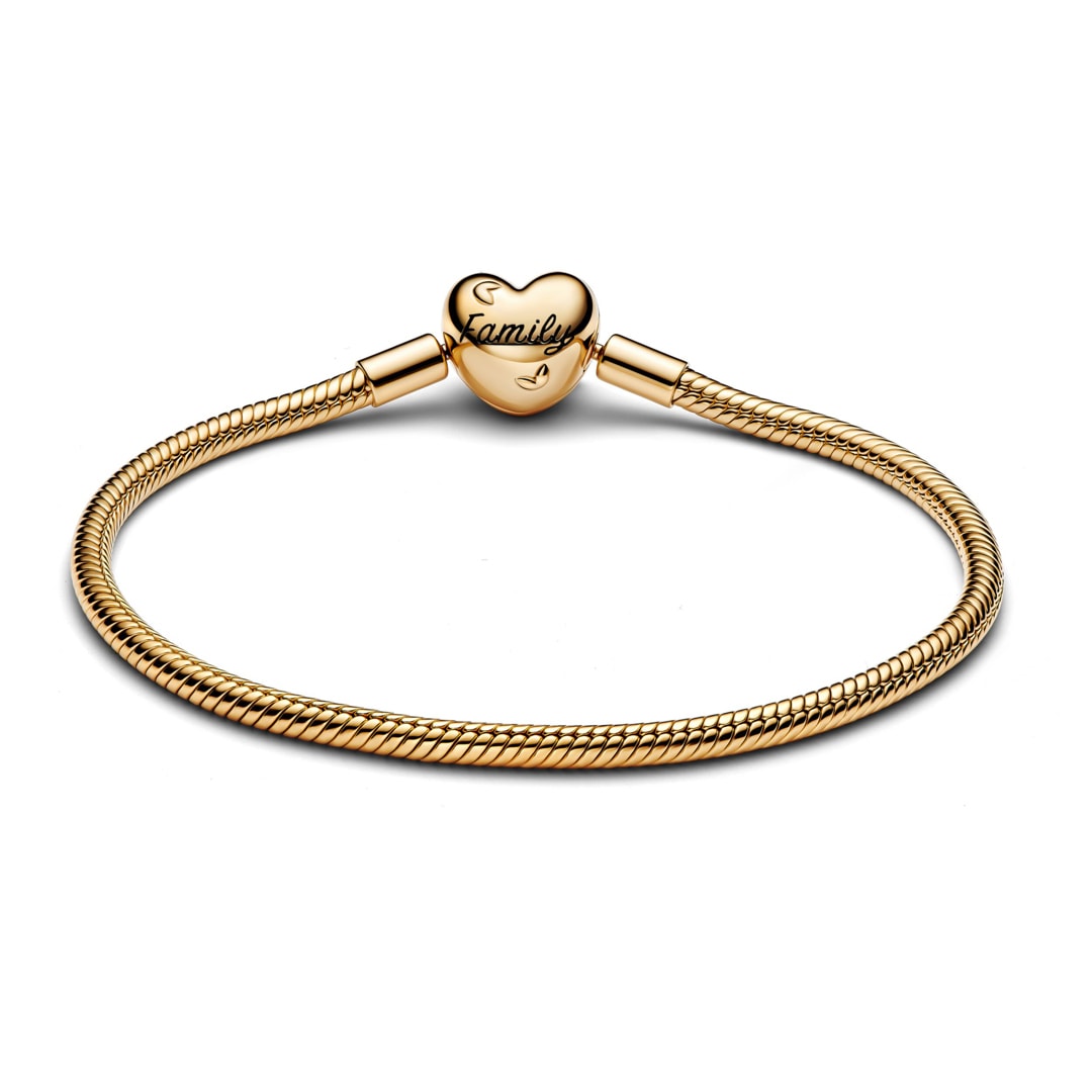 Pandora Gold Moments Stammbaum Herzverschluss Schlangen-Gliederarmband