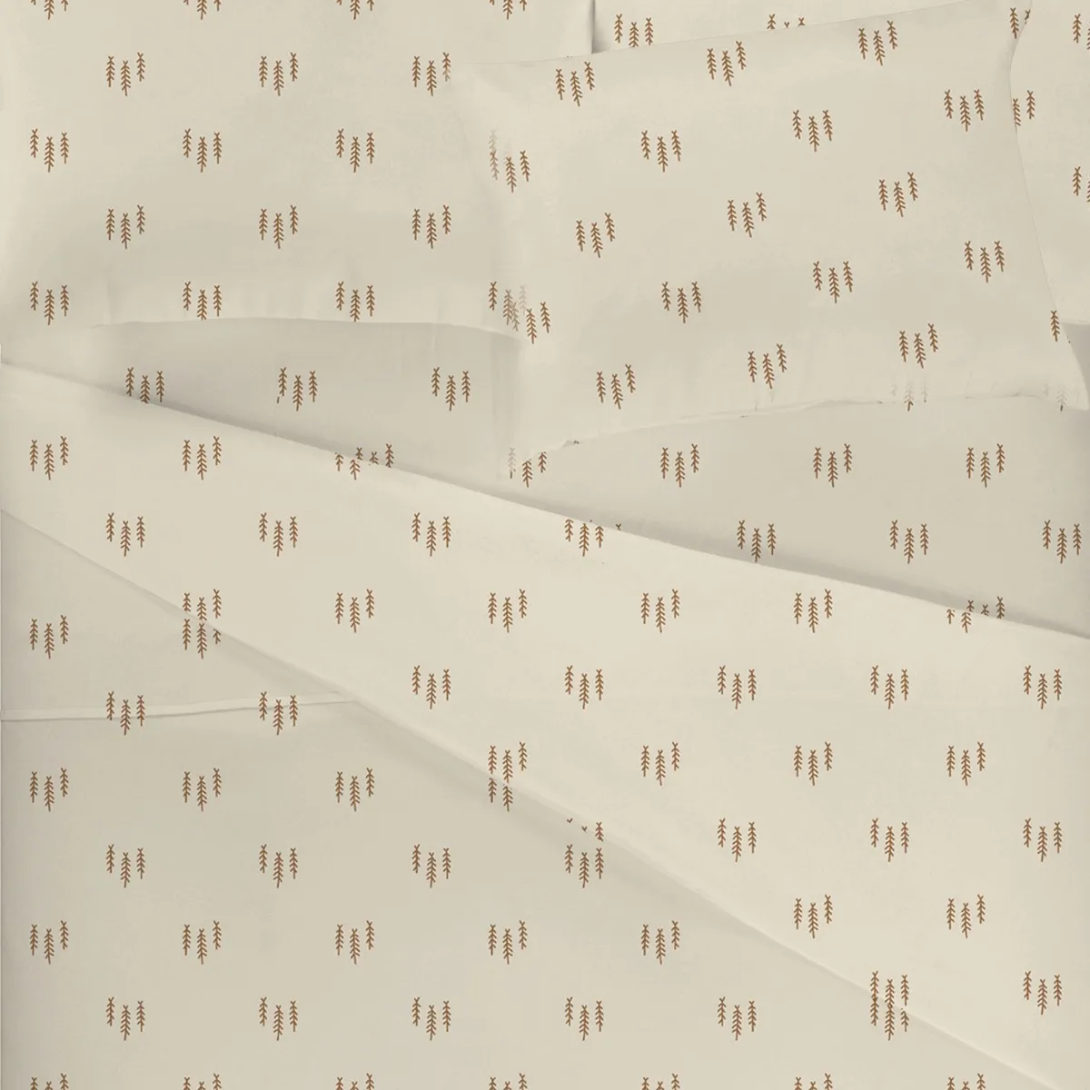 Origami Maison Ensemble Draps Flanelle Lit Double - Pins