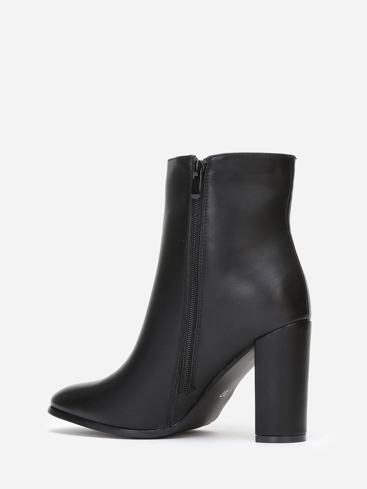 Bottines classiques en simili à talon- Noir