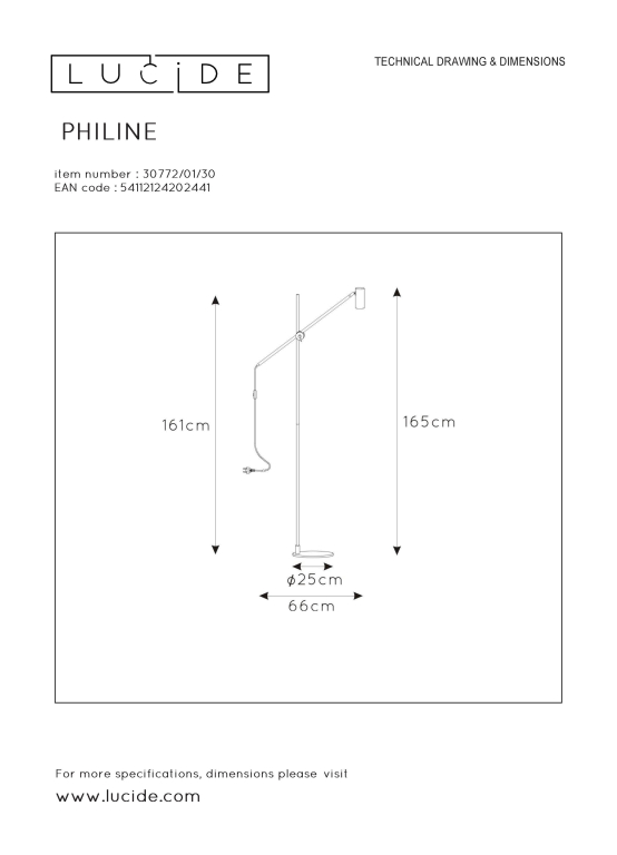 Lucide Philine vloerlamp zwart