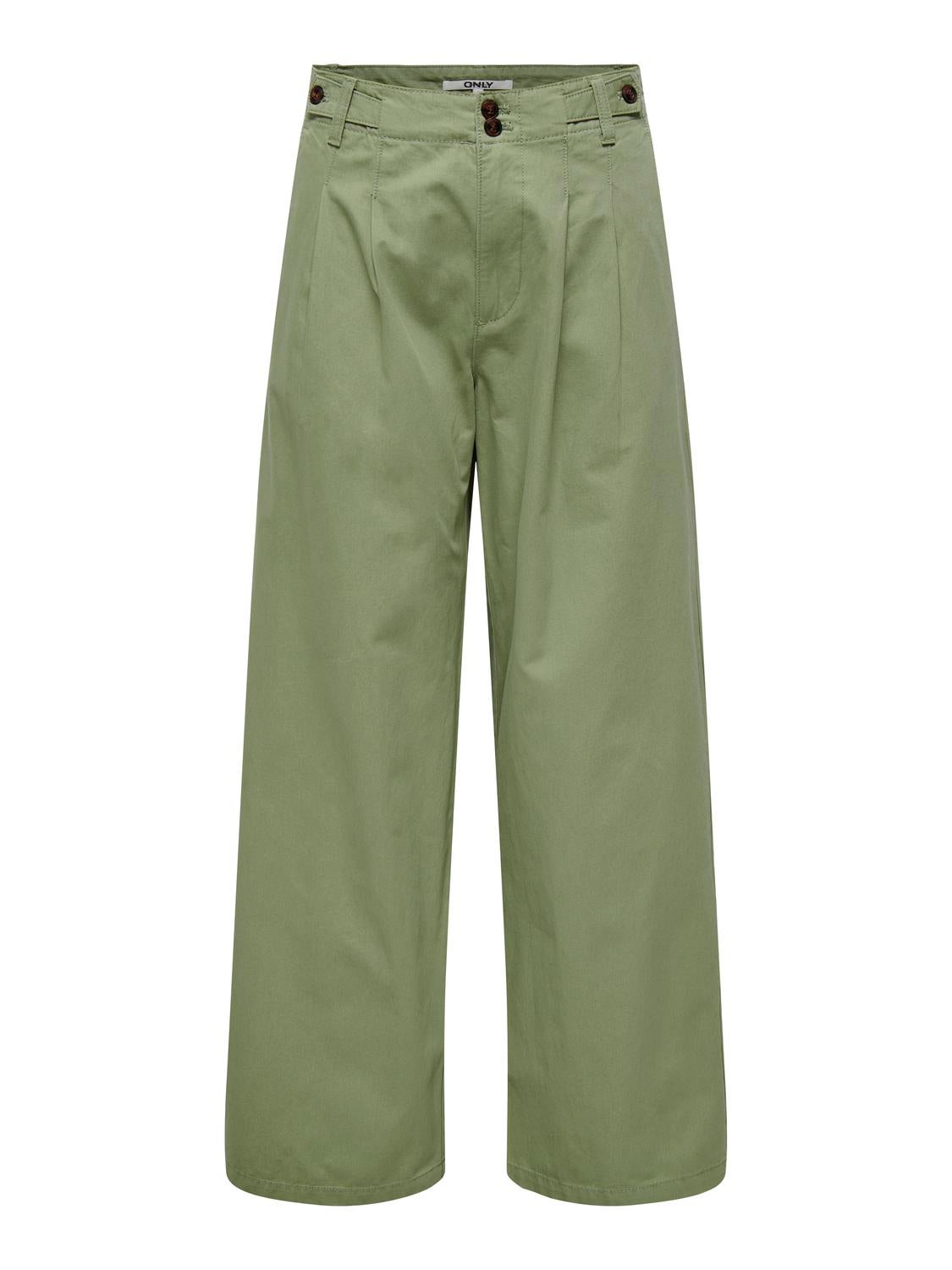 ONLETTIE Hohe Taille Weiter Beinschnitt Hose mit weitem Beinschnitt Oil Green