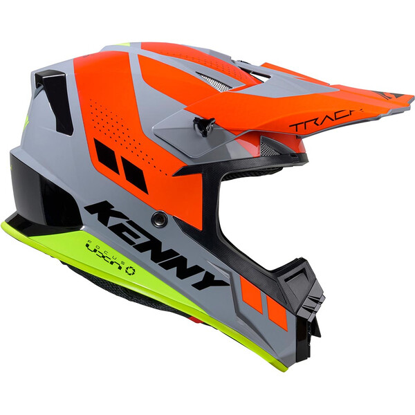 Kenny - Casque Track Graphic Gris / Orange / Jaune fluo