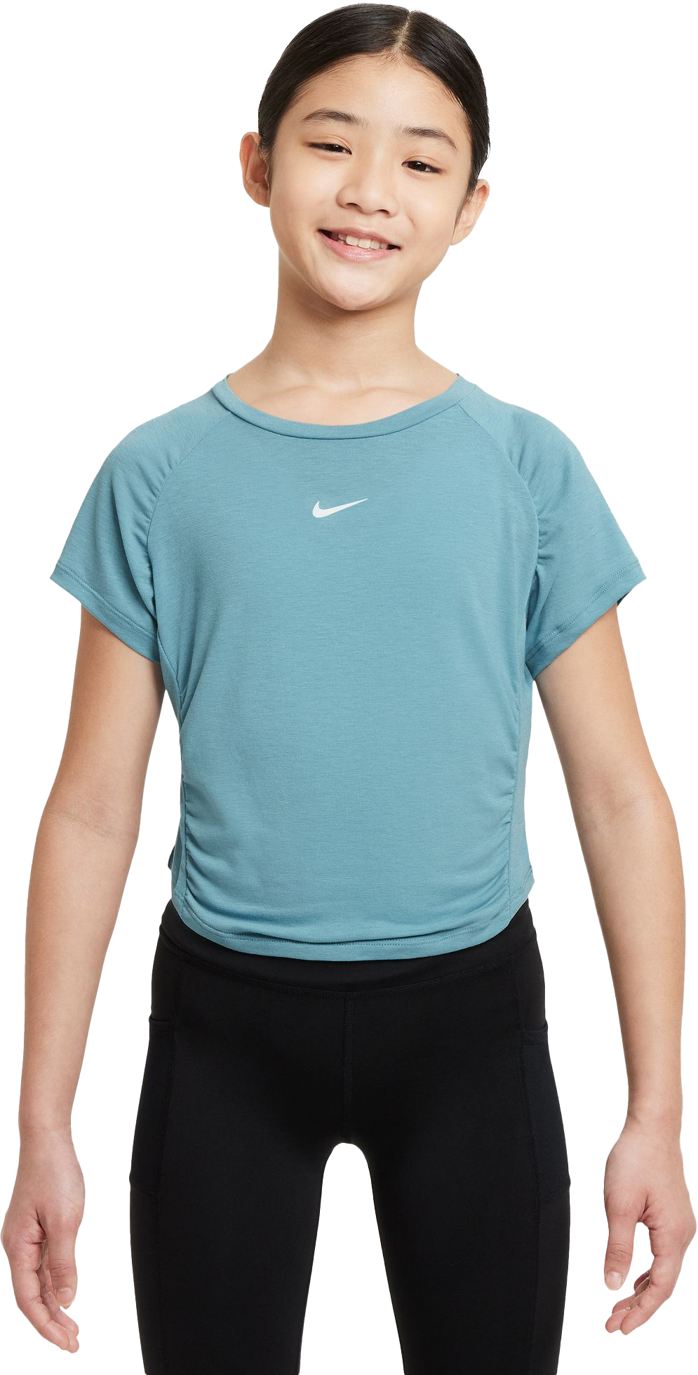 Dri-FIT One SS Top Jente 464/Denim Turquoise/White