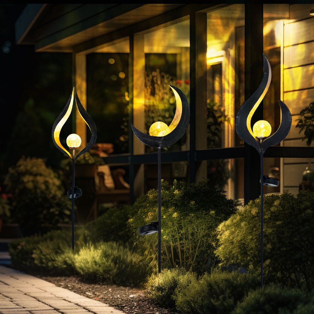 3er Set Design LED Solarleuchten für den Außenbereich