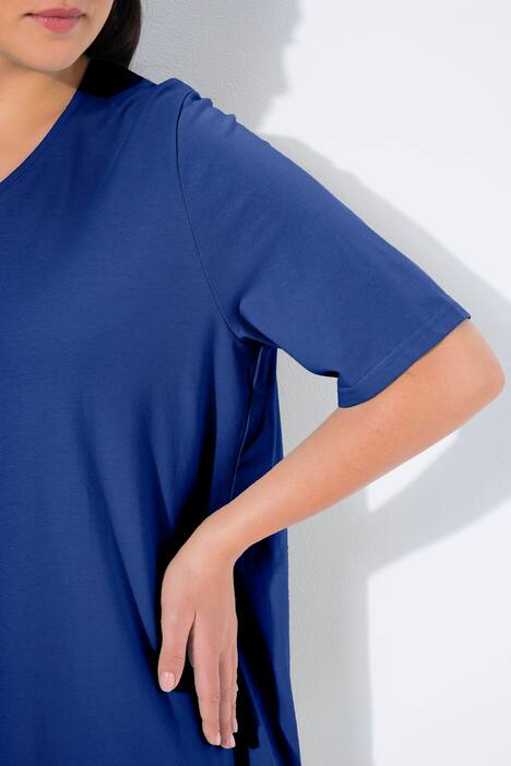T-Shirt, A-Linie, V-Ausschnitt, Halbarm, kobaltblau