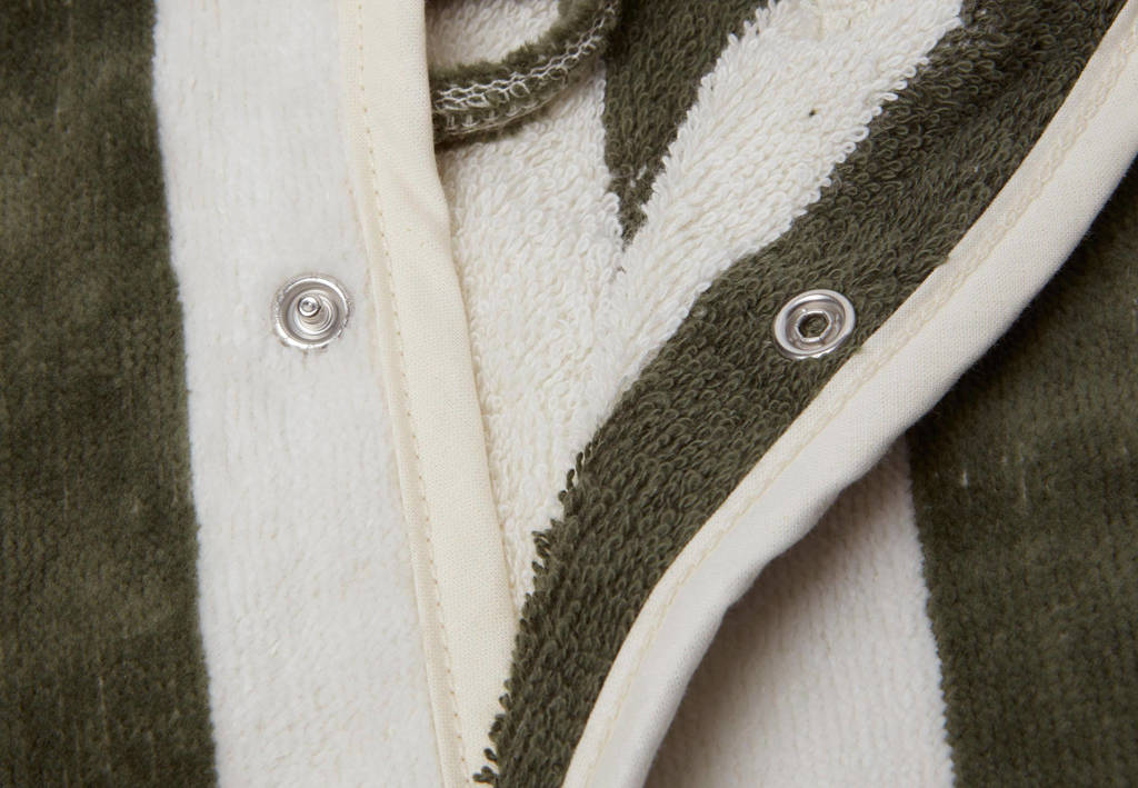 badstof badjas 3-4 jaar Stripe Terry Leaf Green GOTS