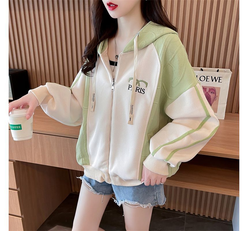 Jewie - Hoodie met rits en letters