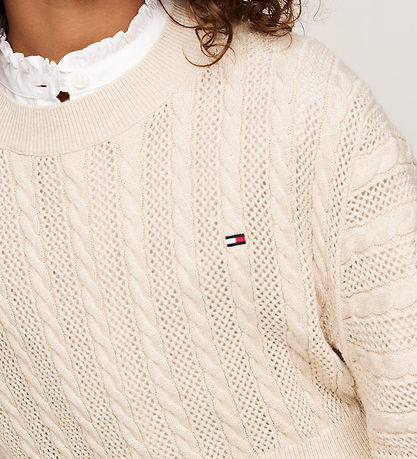 Tommy Hilfiger Kjole - Strik - CaBlå - HeatheRød Oat