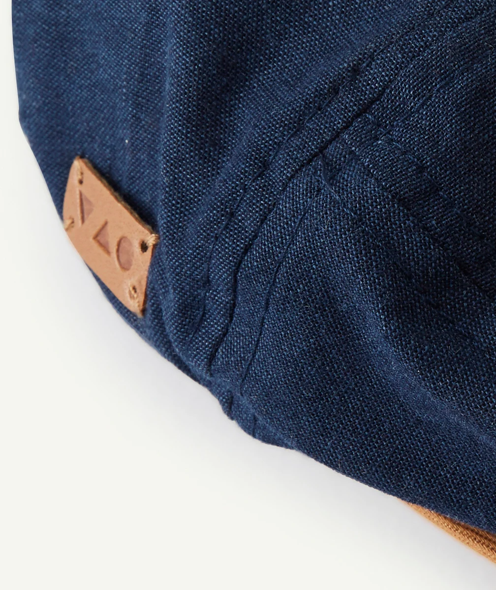 CASQUETTE GAVROCHE BÉBÉ GARÇON BLEU MARINE ET MARRON