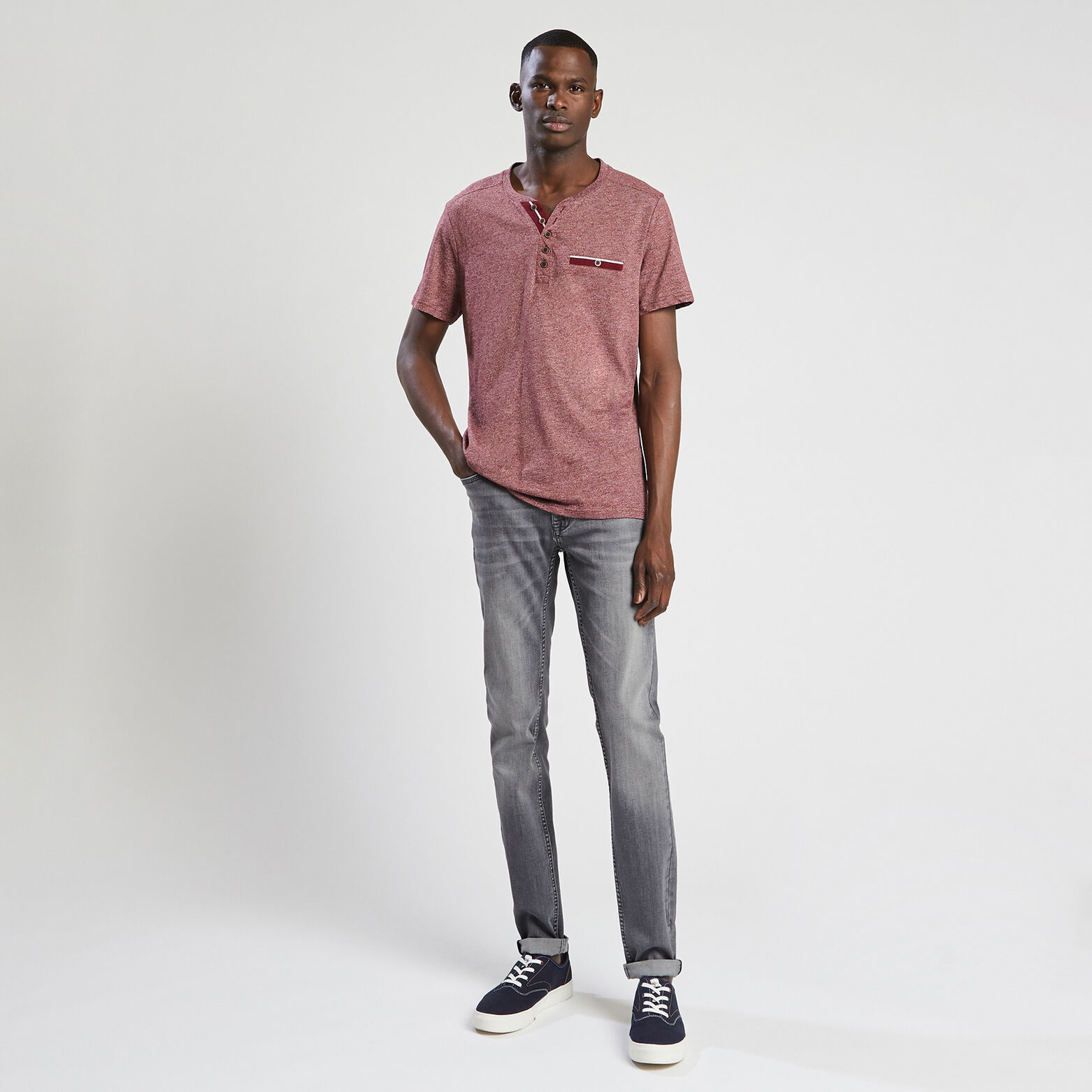 Jean skinny 3 longueurs en polyester recyclé Bleu