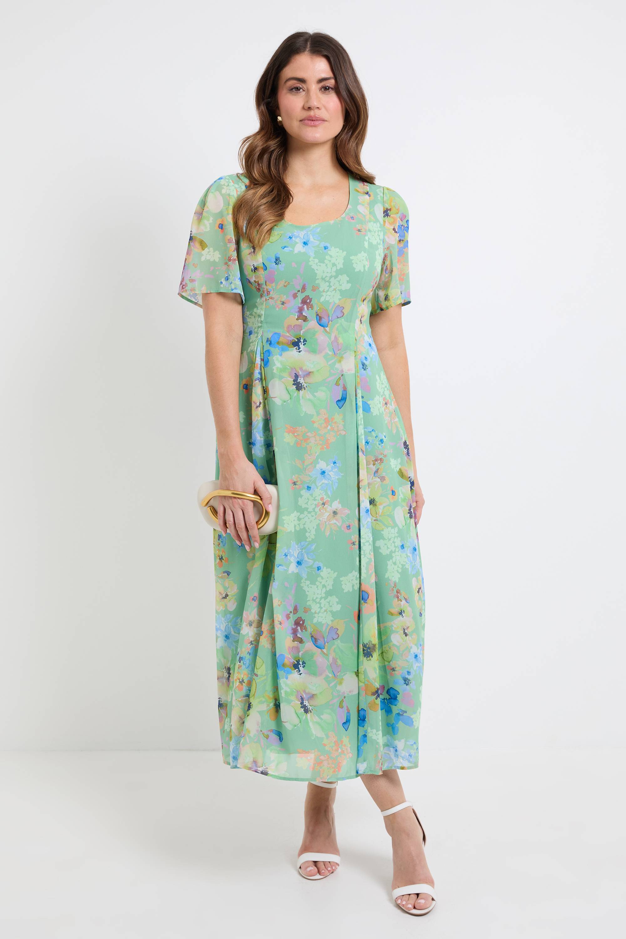Wallis Robe Midi En Mousseline À Imprimé Fleuri