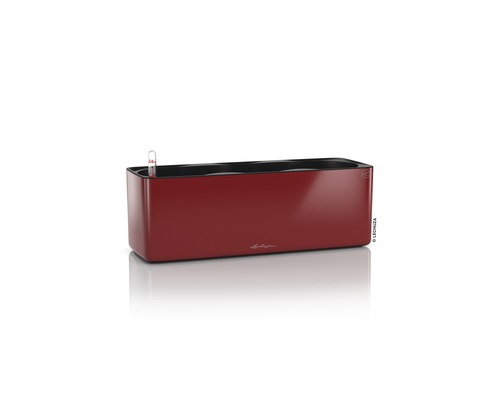 Lechuza Glossy Triple kunststof bloembak 40x14x14 cm rood incl. zelfbewateringssysteem en plantinzet
