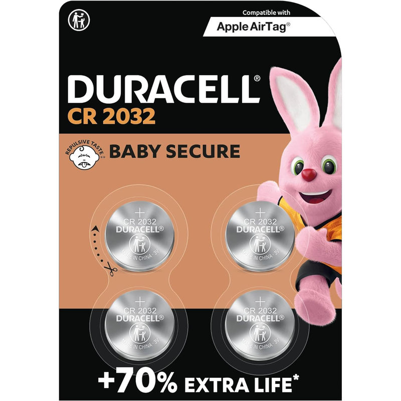 Duracell Knopfbatterien, CR2032, 4 Stück