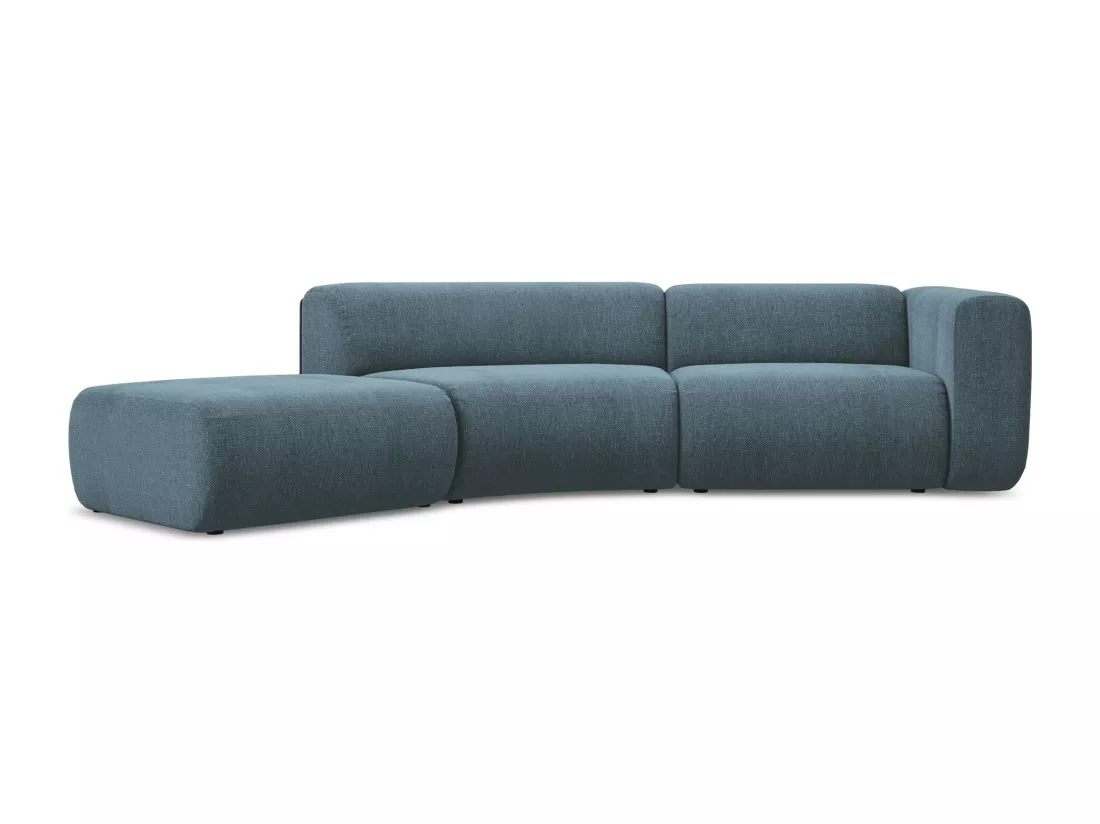Canapé modulable 4 places gauche en tissu chenille - jeans - EKAHI