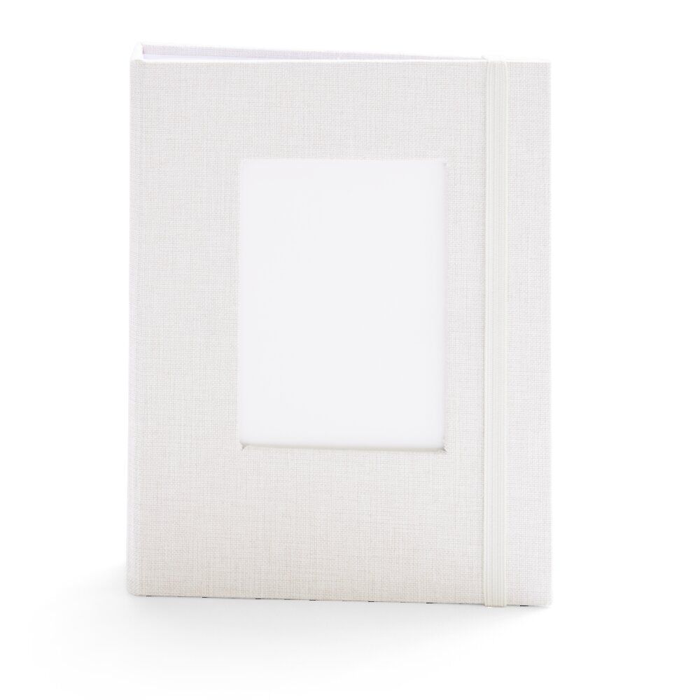 Album photo aspect tissé 12,5x16,5cm - 2 modèles beige ou rose