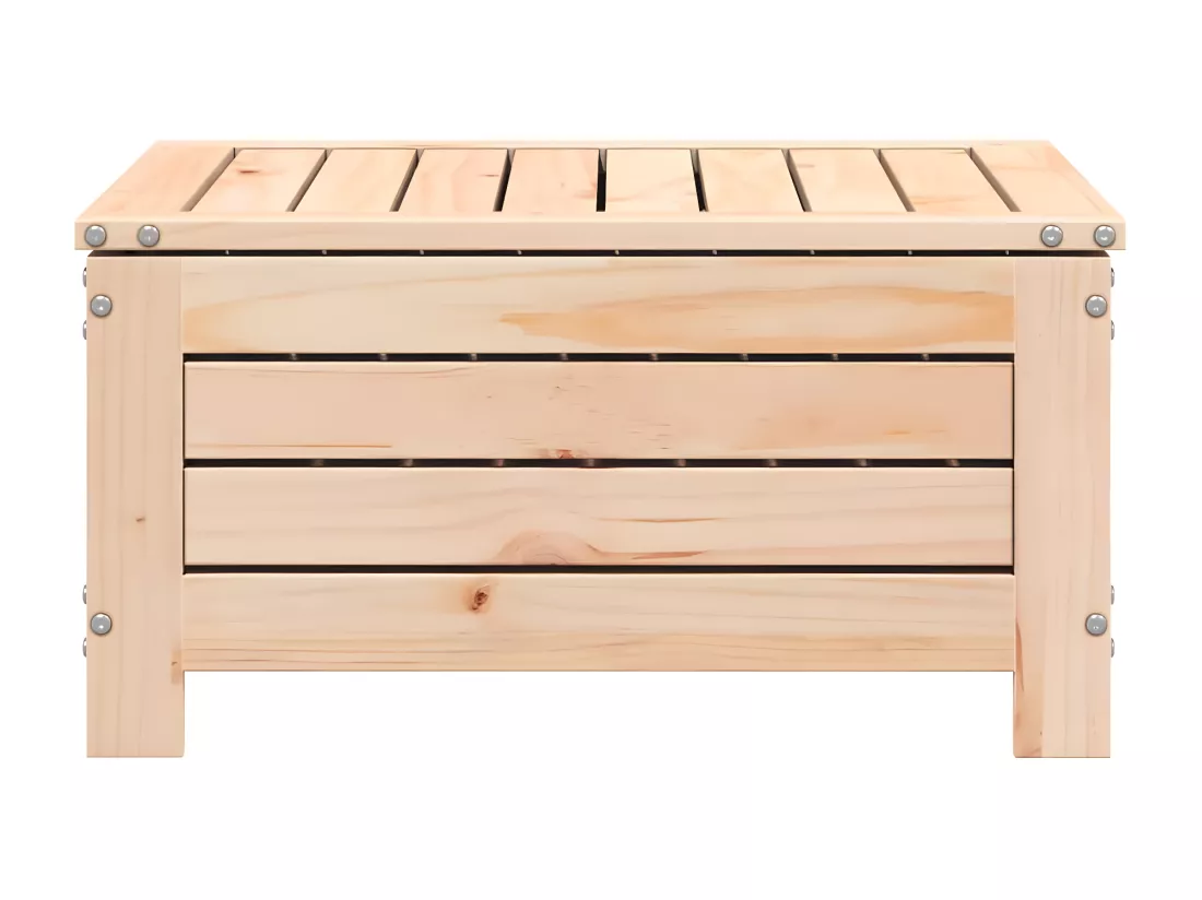 Repose-pied de jardin avec coussin bois de pin massif