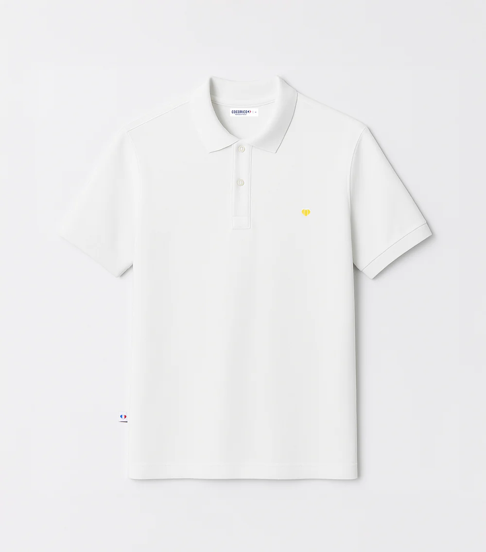 Polo Homme Blanc - Le Coeur (jaune)