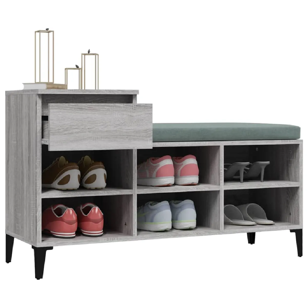 vidaXL Armoire à chaussures Sonoma gris