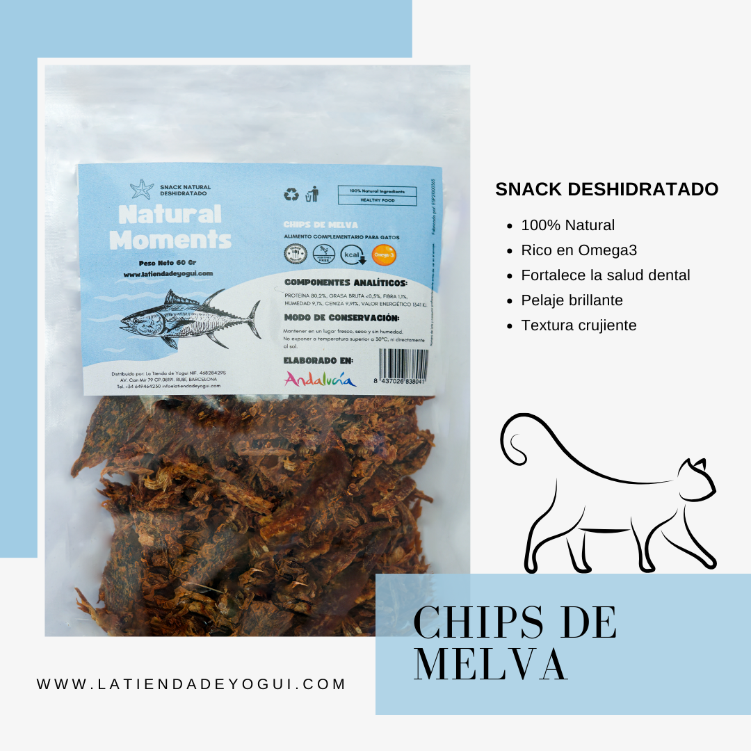 Petisco desidratado para gatos Natural Moments Melva Chip