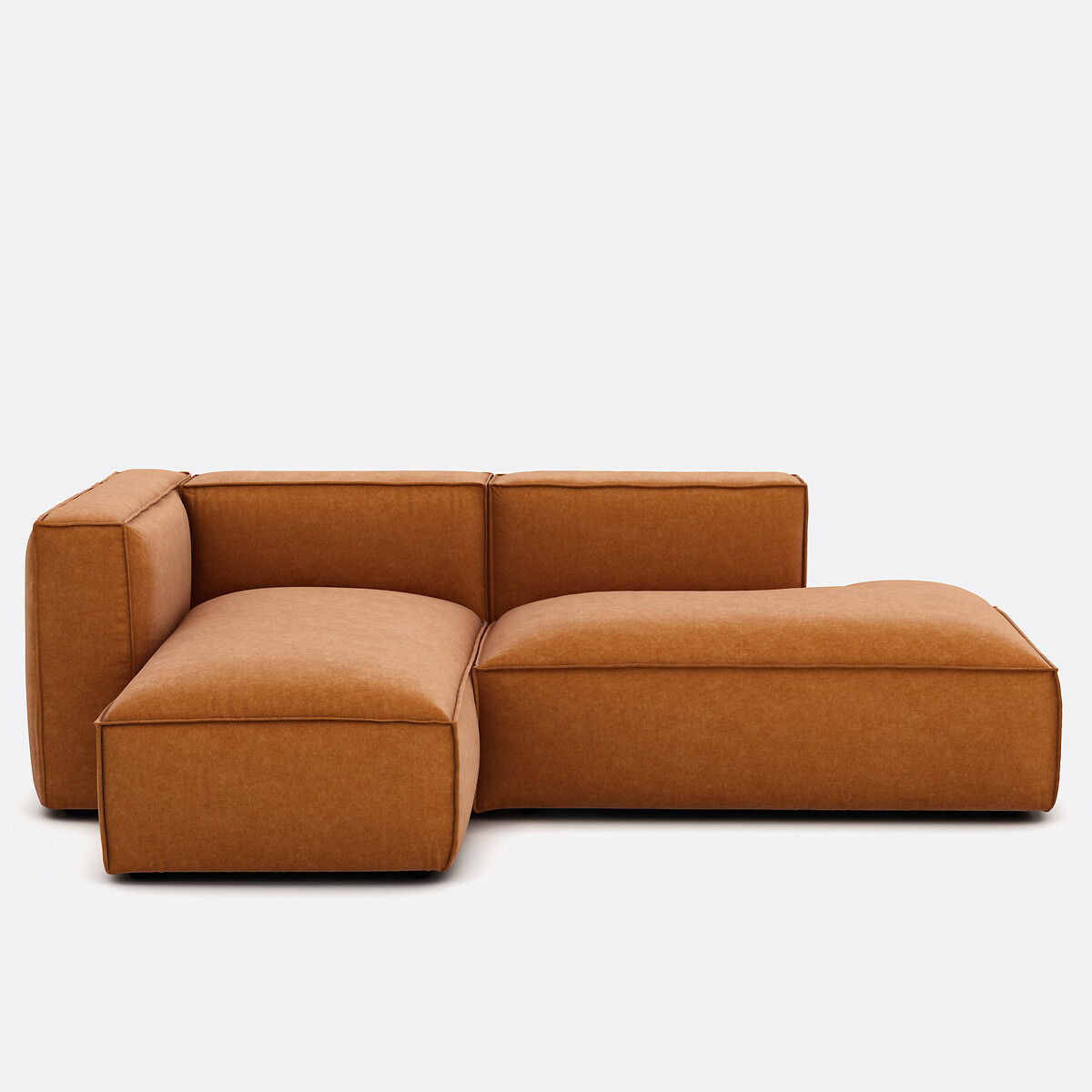 LA REDOUTE INTERIEURS<br>Sofá lounge, direito, veludo texturizado, Seven