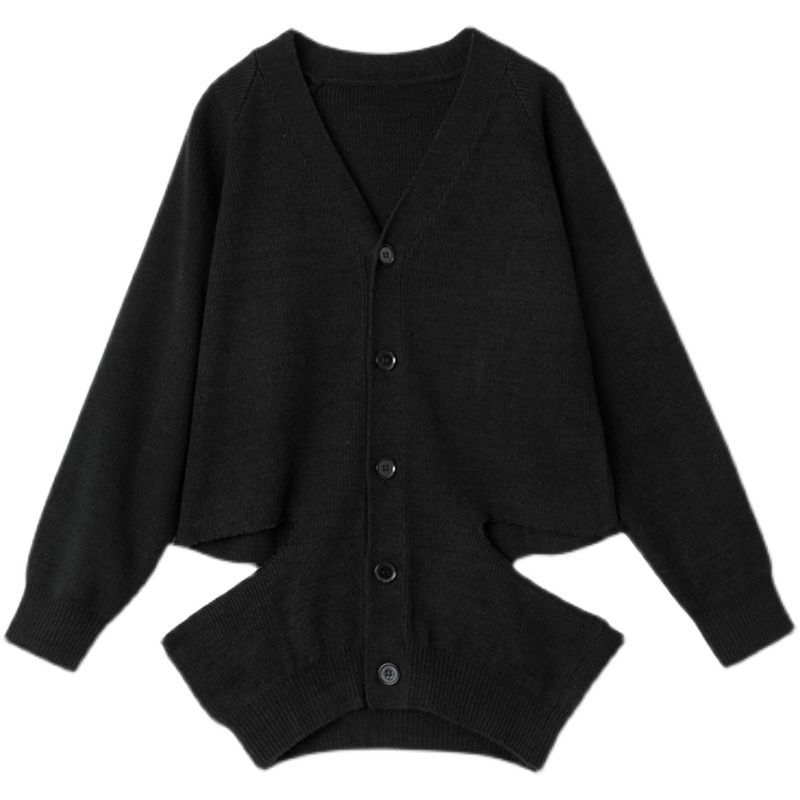 SIMPLE BLACK - Cardigan met uitsparingen