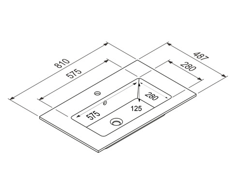 Badkamermeubelset NOBILIA Programma 1 BxHxD 81 x 169,1 x 48,7 cm, frontkleur eiken naturel, met wastafelmeubel en 2-deurs spiegelkast met LED-verlichting, greeplijst chroom mat 062
