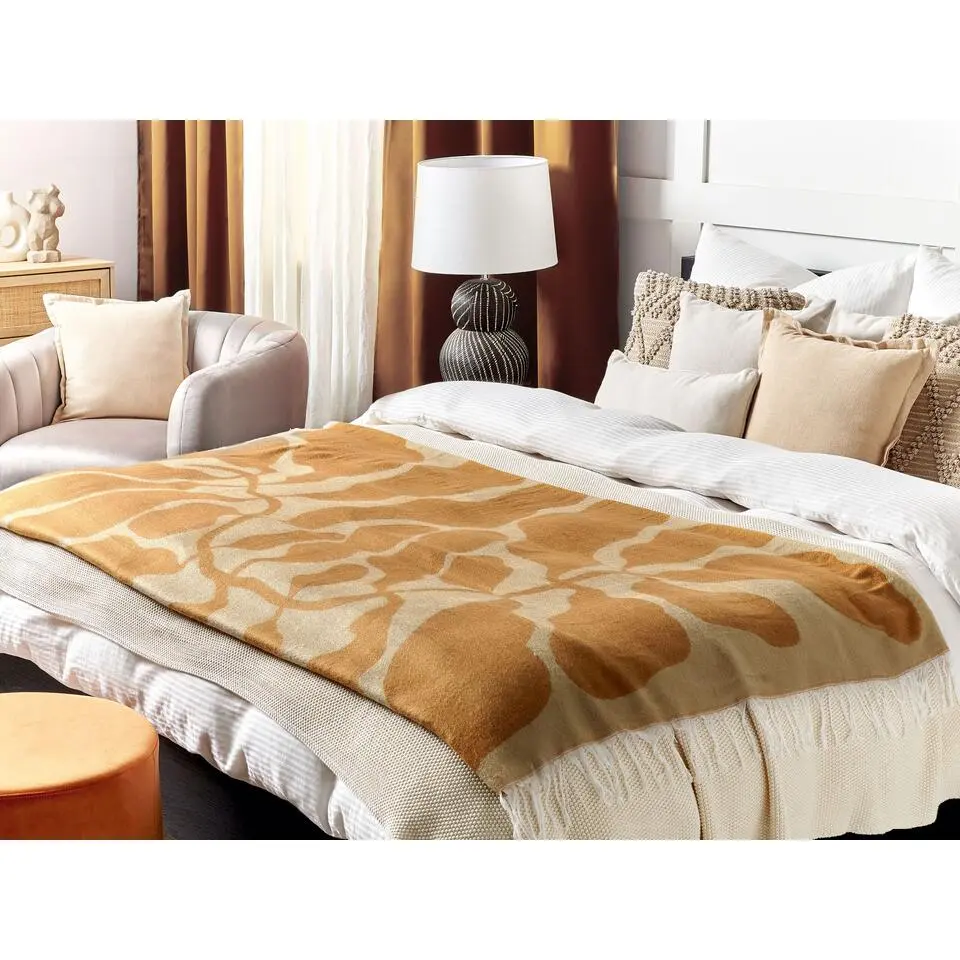 BANGRE - Plaid - Oranje - 130 x 170 cm - Polyester