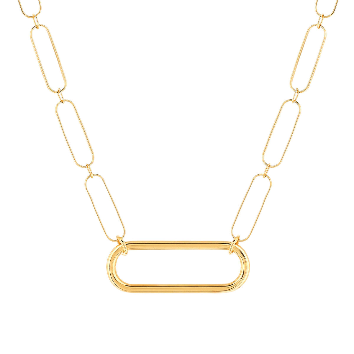 Collier plaqué or maille trombone 45 cm