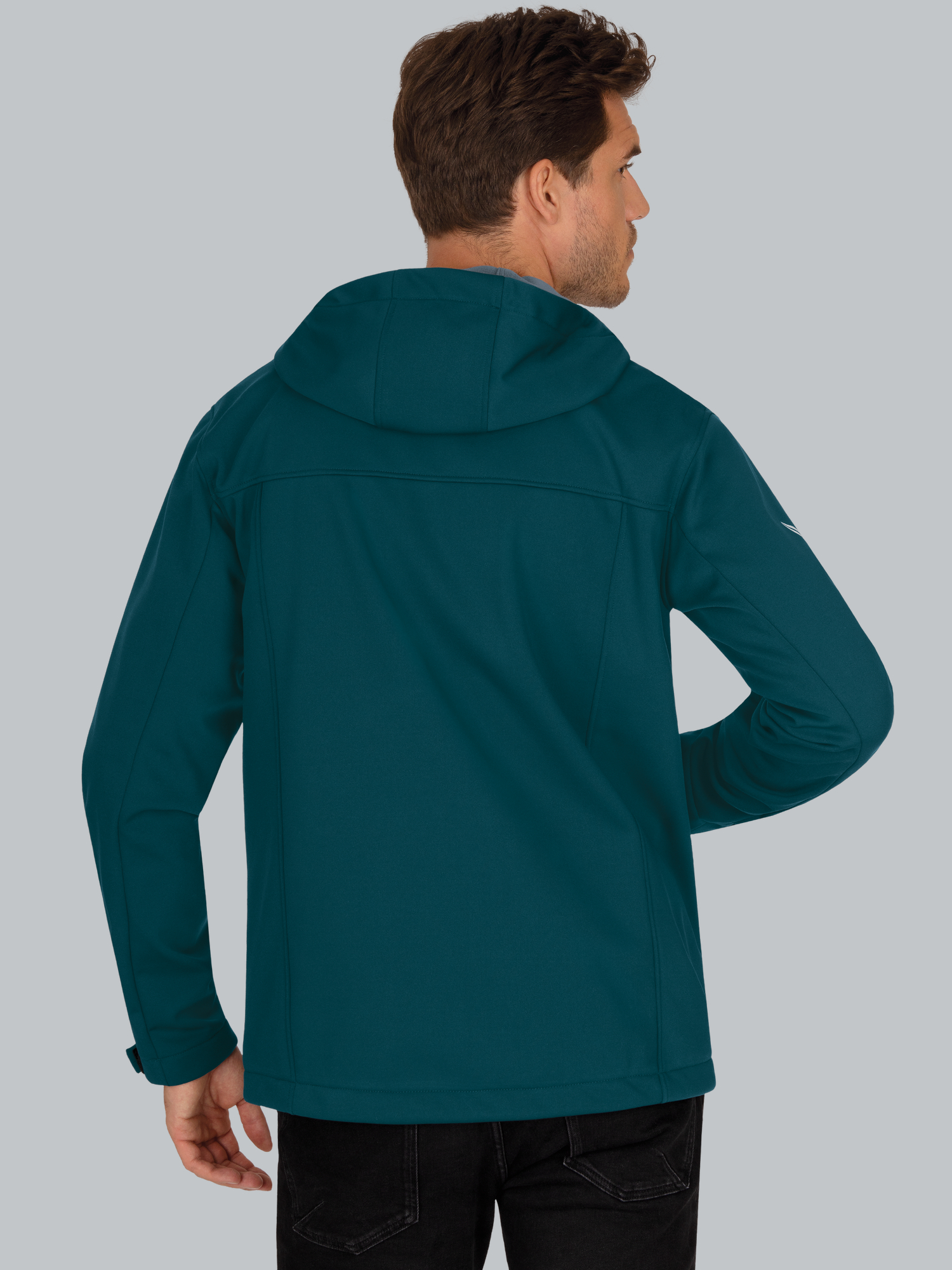 Klassische Softshell–Kapuzenjacke Saphir