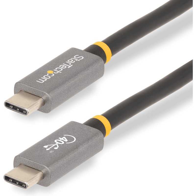 StarTech.com Câble USB4 de 1m 40Gbps, 240W (5A) Power Delivery, 8K 120Hz/4K 240Hz DP Alt Mode, Câble USB-C Certifié USB-IF - Compatible Thunderbolt