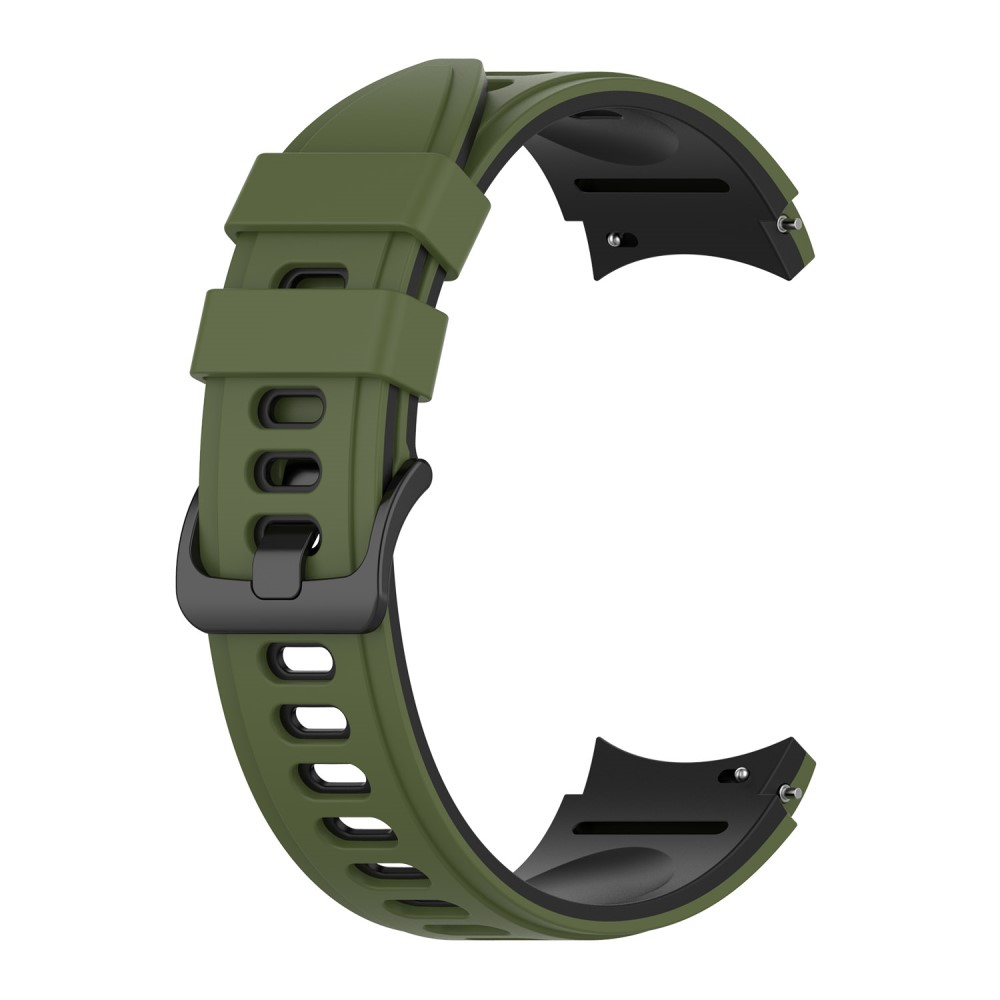 Samsung Galaxy Watch 4 (40mm) Soft Silikon Armband Dual Color (Gelenkumfang: 180-220mm) - Dunkelgrün / Schwarz