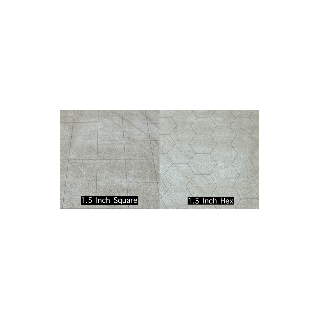 Battlemat Reversible (Carrés - Hexagones) - 60 cm x 66 cm