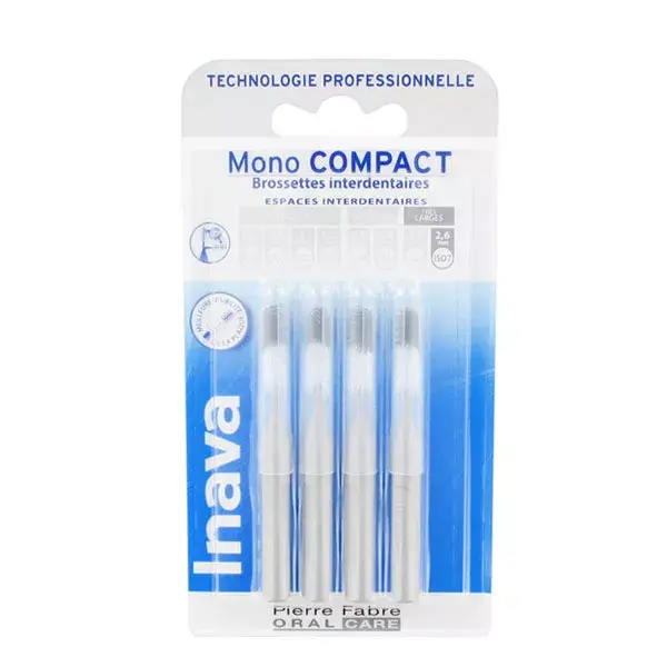 Inava Brossettes 2.6mm Mono Compact Gris Espaces Tres Larges 4 unités