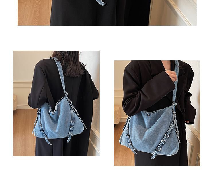 Hikuozy - Effen denim tas