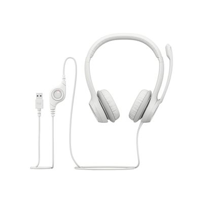 Logitech H390 - Casque filaire avec micro - USB-A - blanc cassé