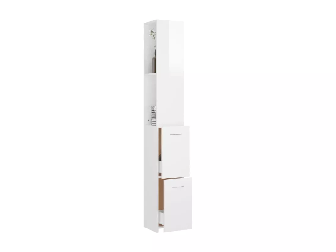 Colonne de salle de bain Blanc brillant 25x25x170