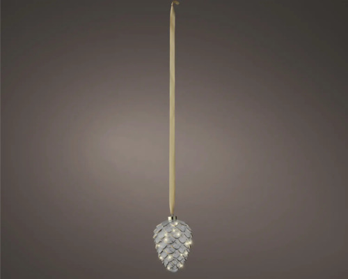 15 Micro-LED Pine Cone Lumineo 21 cm Warm Wit