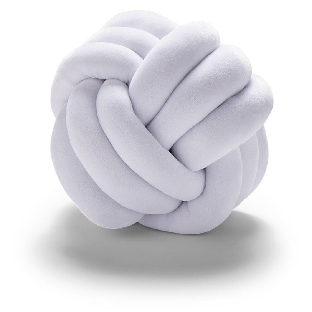 Coussin noeud Ø25cm polyester blanc