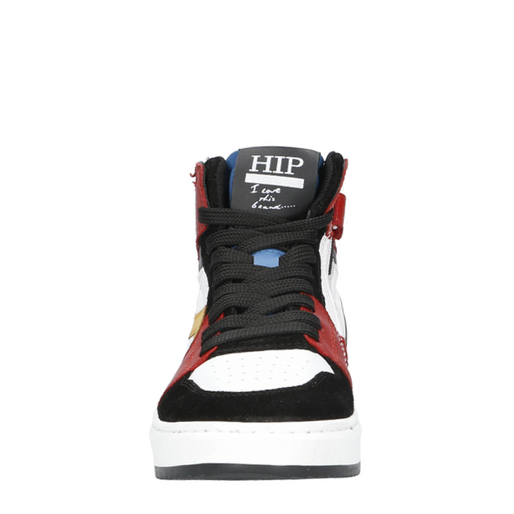 Hip leren sneakers rood multi