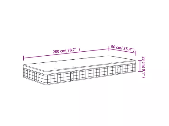 Matelas à ressorts bonnell moyen 90x200 cm